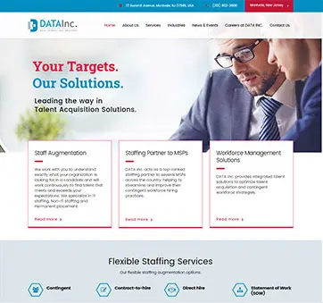 Case study on brand identity and website building for  North American staffing company Data Inc 
