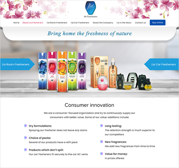 Custom Web Design for Fragrance 