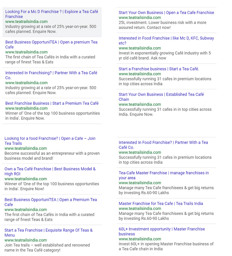 Google Search ads by digital agency in Mumbai for franchisee leads  