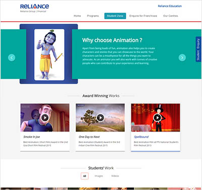 Animation academy website | Website agency Mumbai